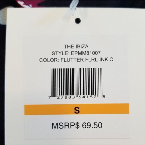 Ellen Tracy Navy Blue Floral Cold Shoulder Double V-neck Layer Blouse Size S - Picture 7 of 8